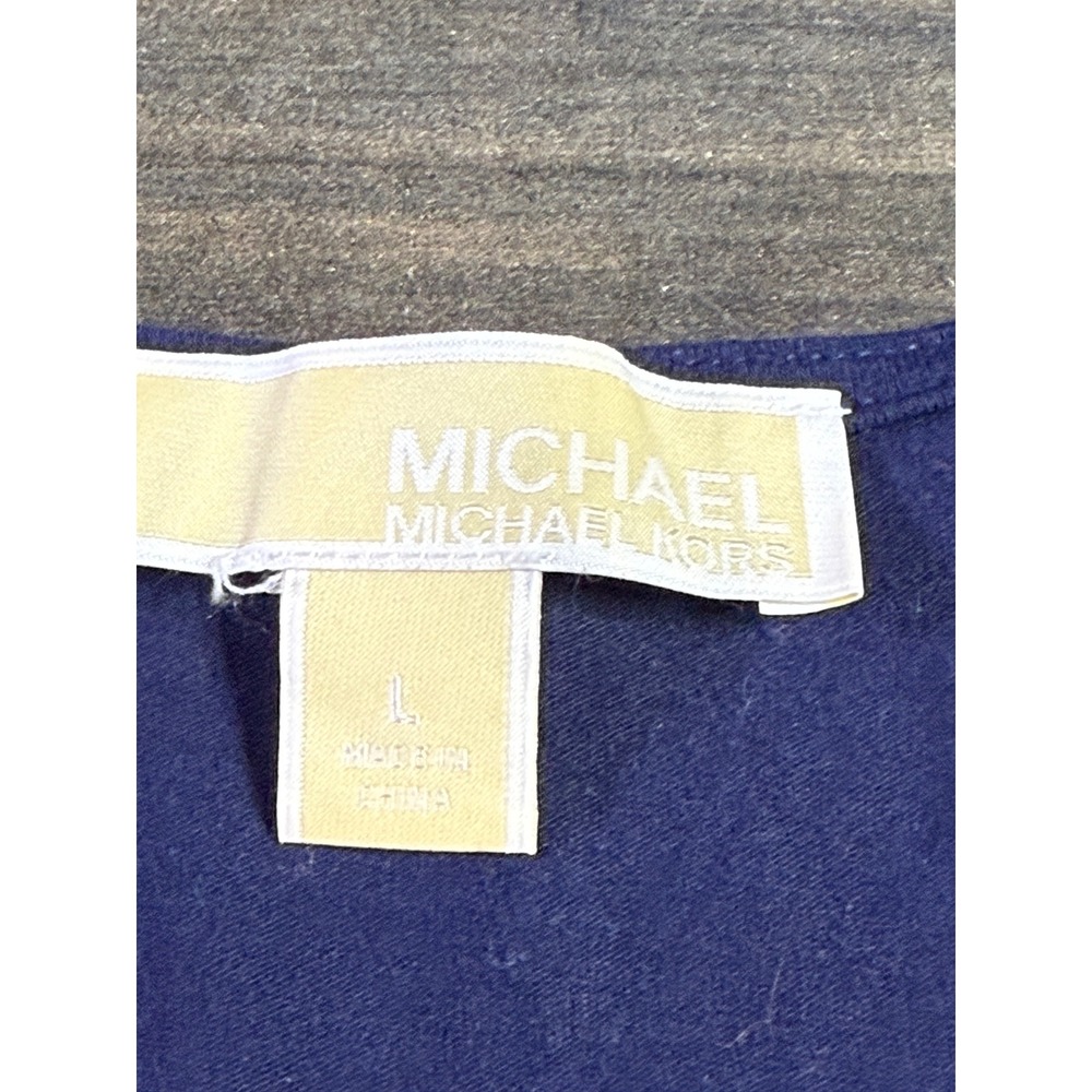 Michael Kors Cold Shoulder Top Casual Everyday Blue Top Size Large‎ - Picture 3 of 5